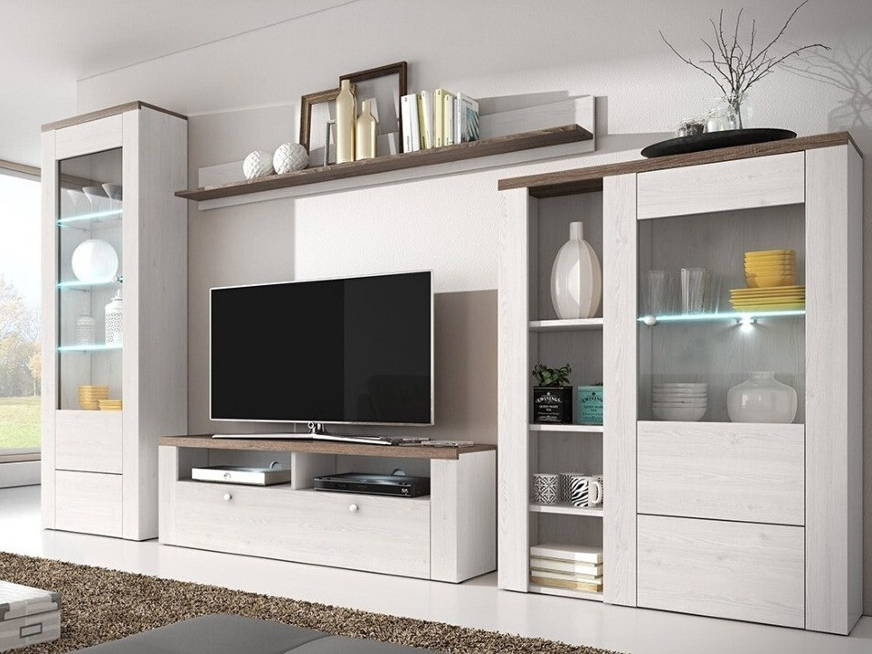 Fali polc Salelbo 101 (Világos vörösfenyő + Triufel tölgy)