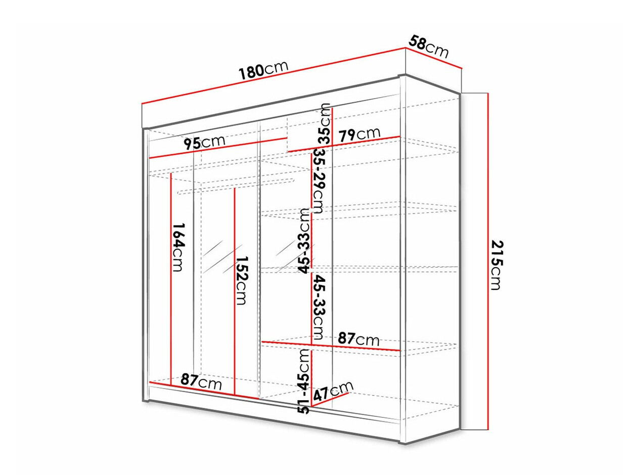 Gardróbszekrény Closico Cavaris II (Fekete + Artisan tölgy)