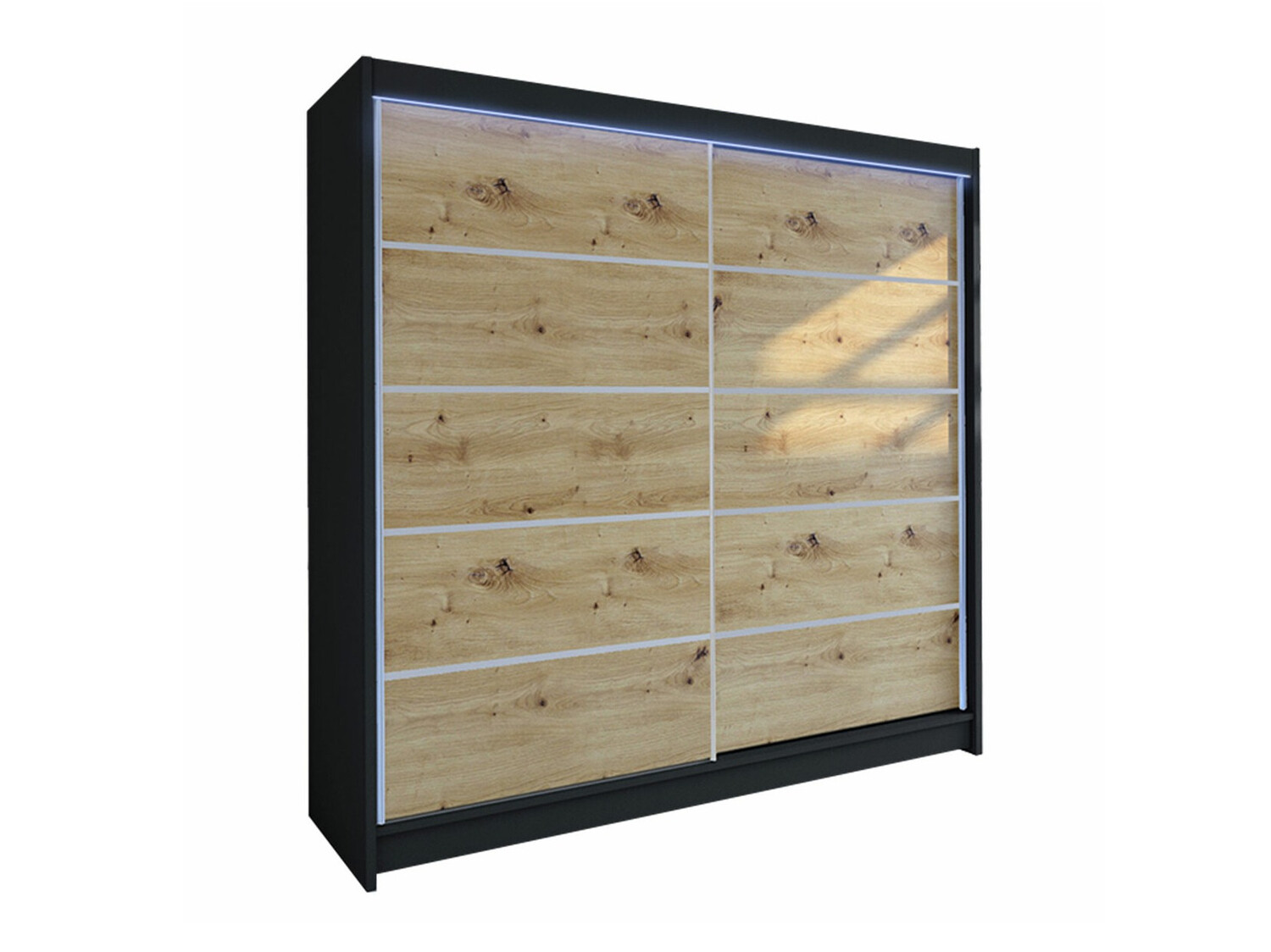 Gardróbszekrény Closico 153 (Fekete + Artisan tölgy)