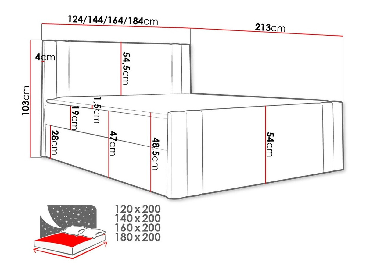 Kontinentális ágy Baltimore 156 (Amor Velvet 4301)