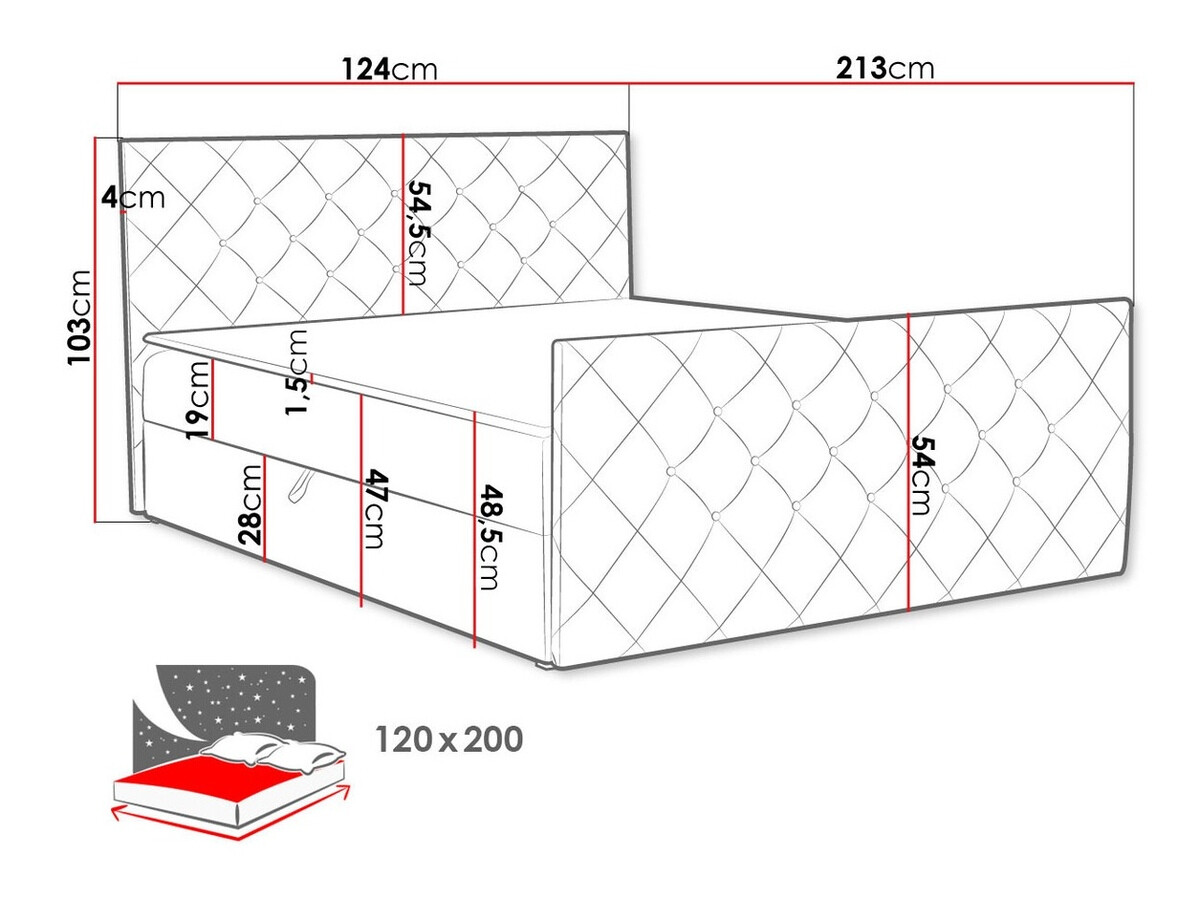 Kontinentális ágy Baltimore 158 (Amor Velvet 4322)