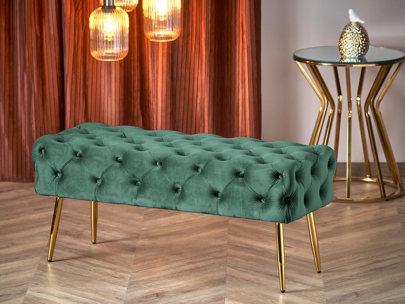 Kárpitozott pad Houston 1252 (Sötétzöld)