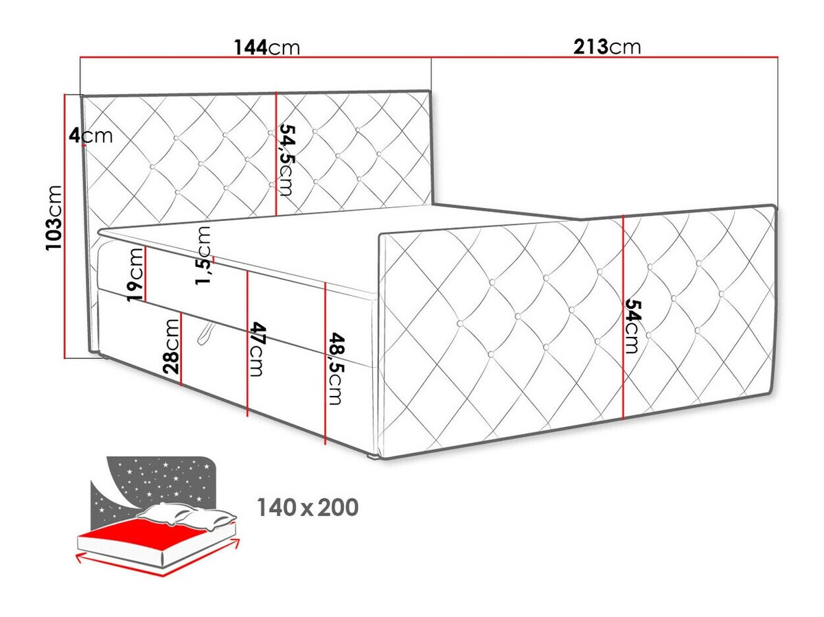Kontinentális ágy Baltimore 158 (Amor Velvet 4303)