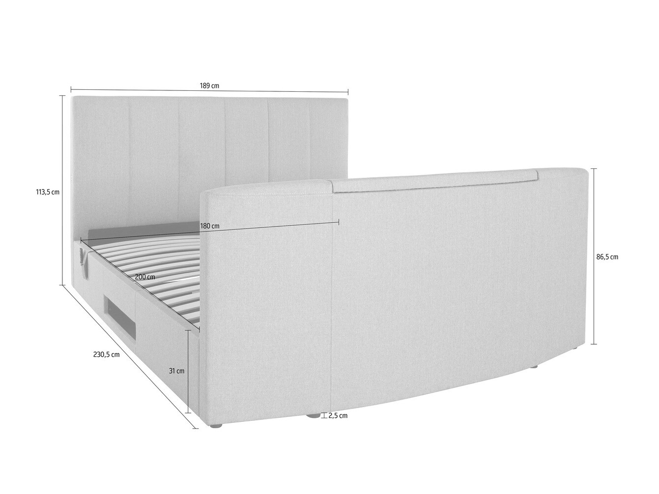 Ágy Denton 589 (Világosszürke)