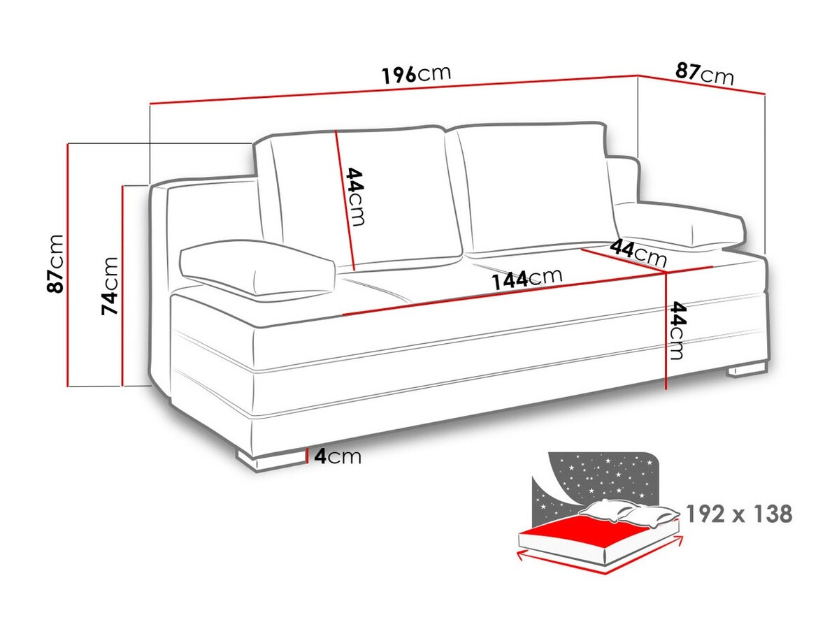 Kanapéágy Providence H100 (Bahama 17 + Gomez 12)