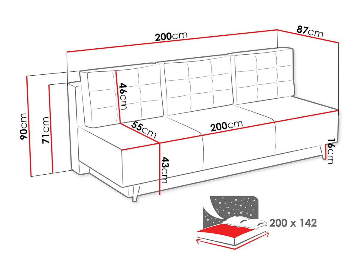 Kanapéágy Columbus 140