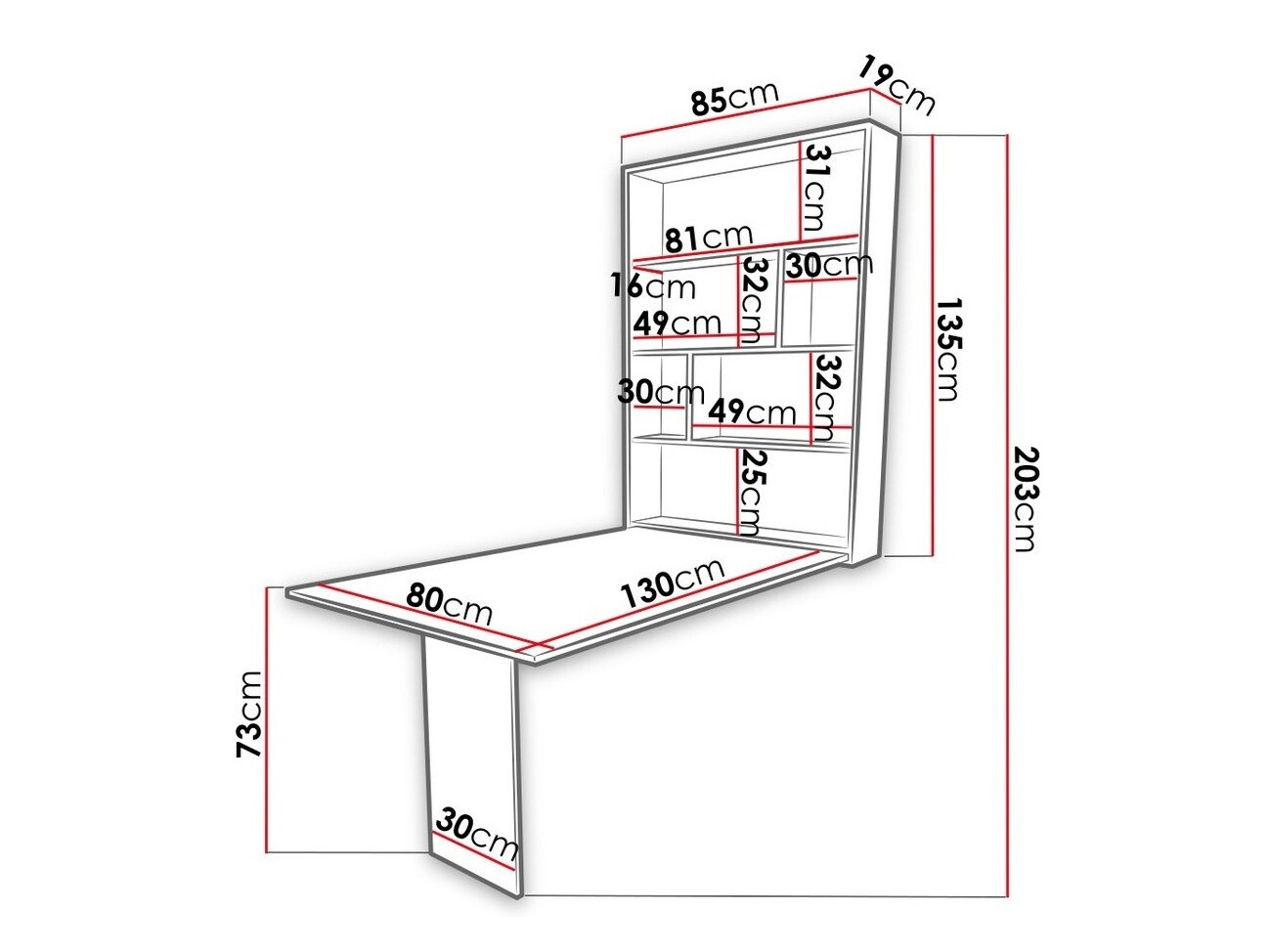Összecsukható asztal Hartford 428 (Fehér)