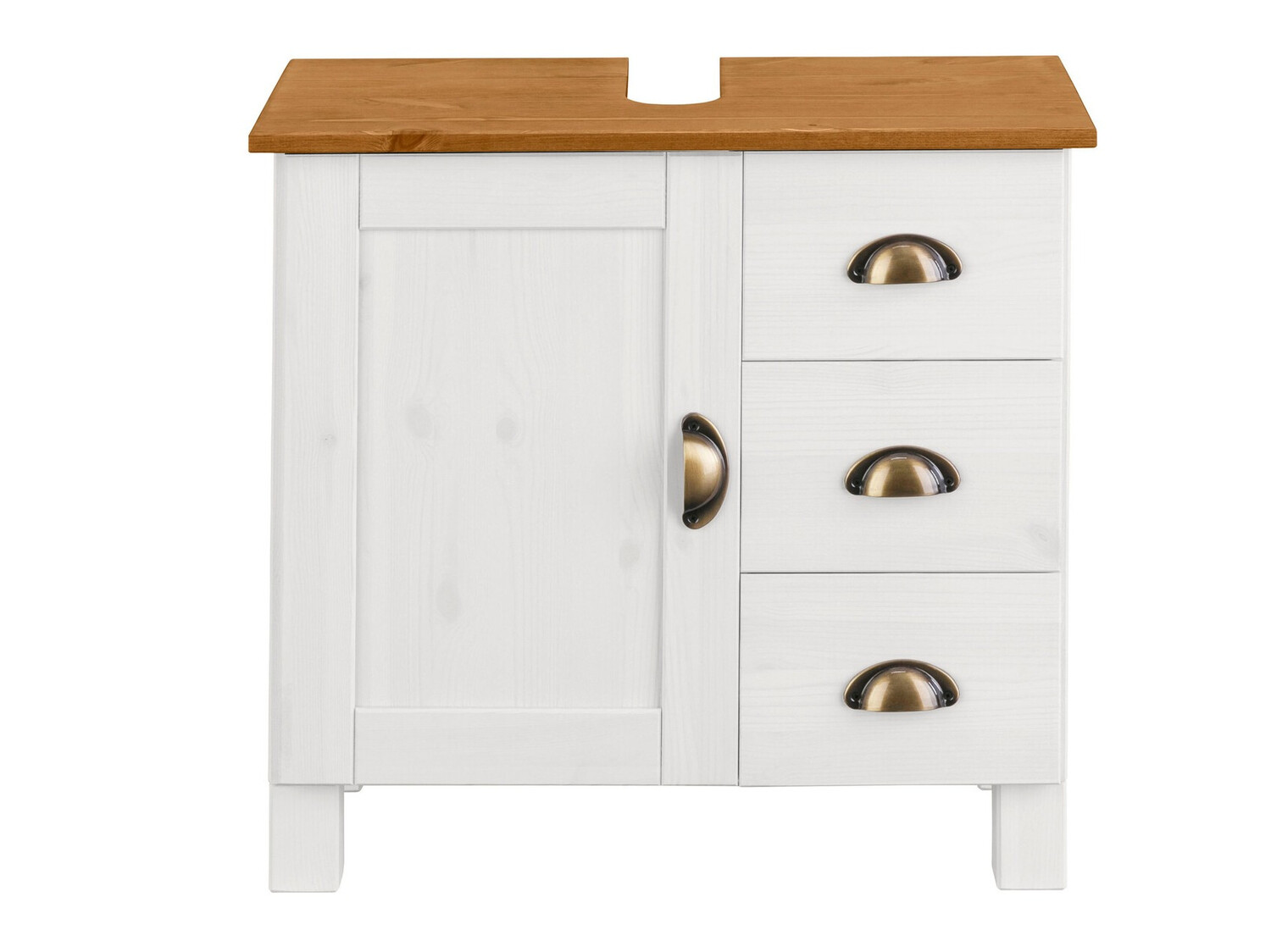 Mosdó alatti álló szekrény Serelbu 101 (Fehér + Világosbarna)