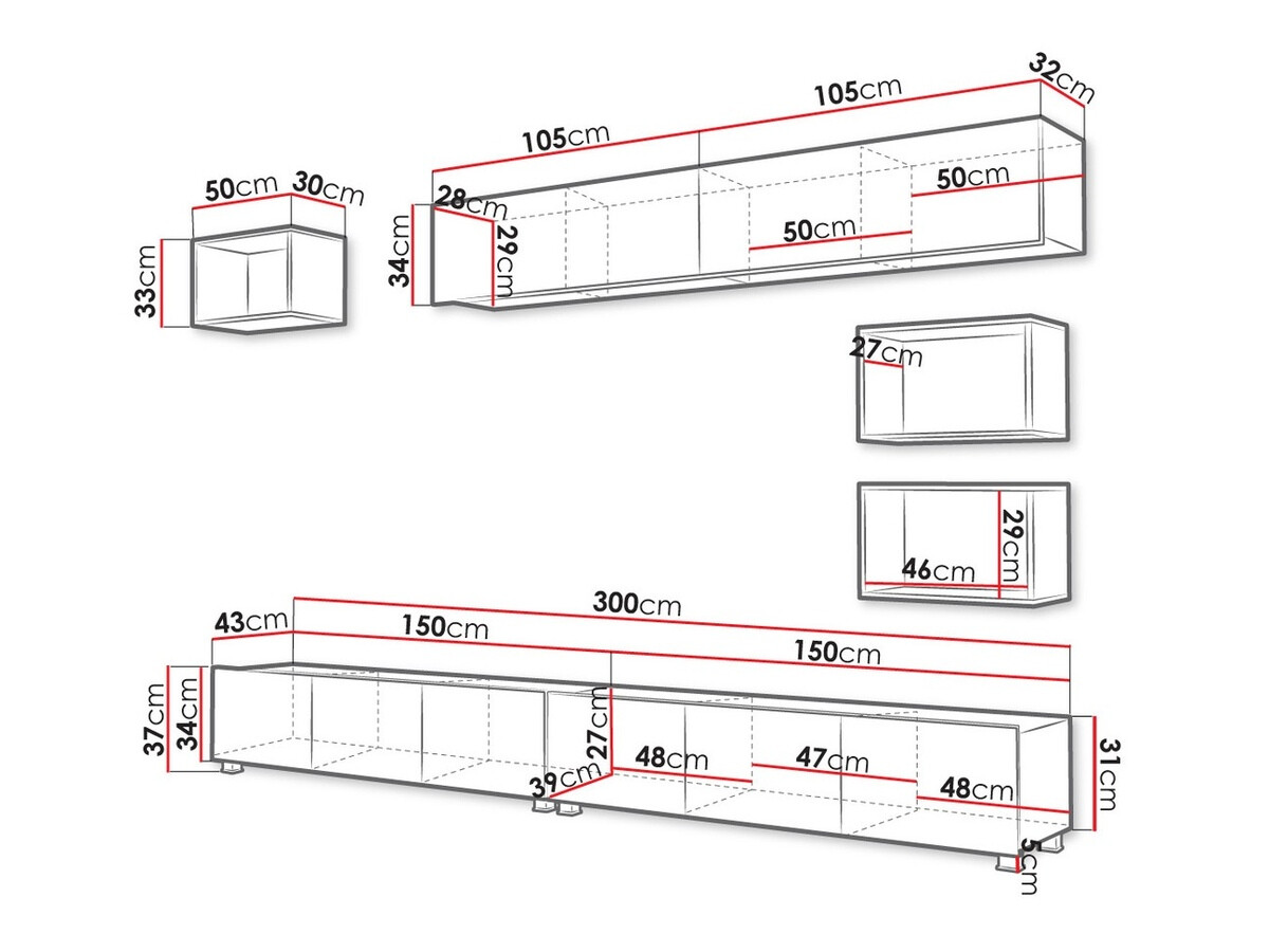 Nappali szett Remus XXXI (Fekete + Fényes fekete + Artisan tölgy)