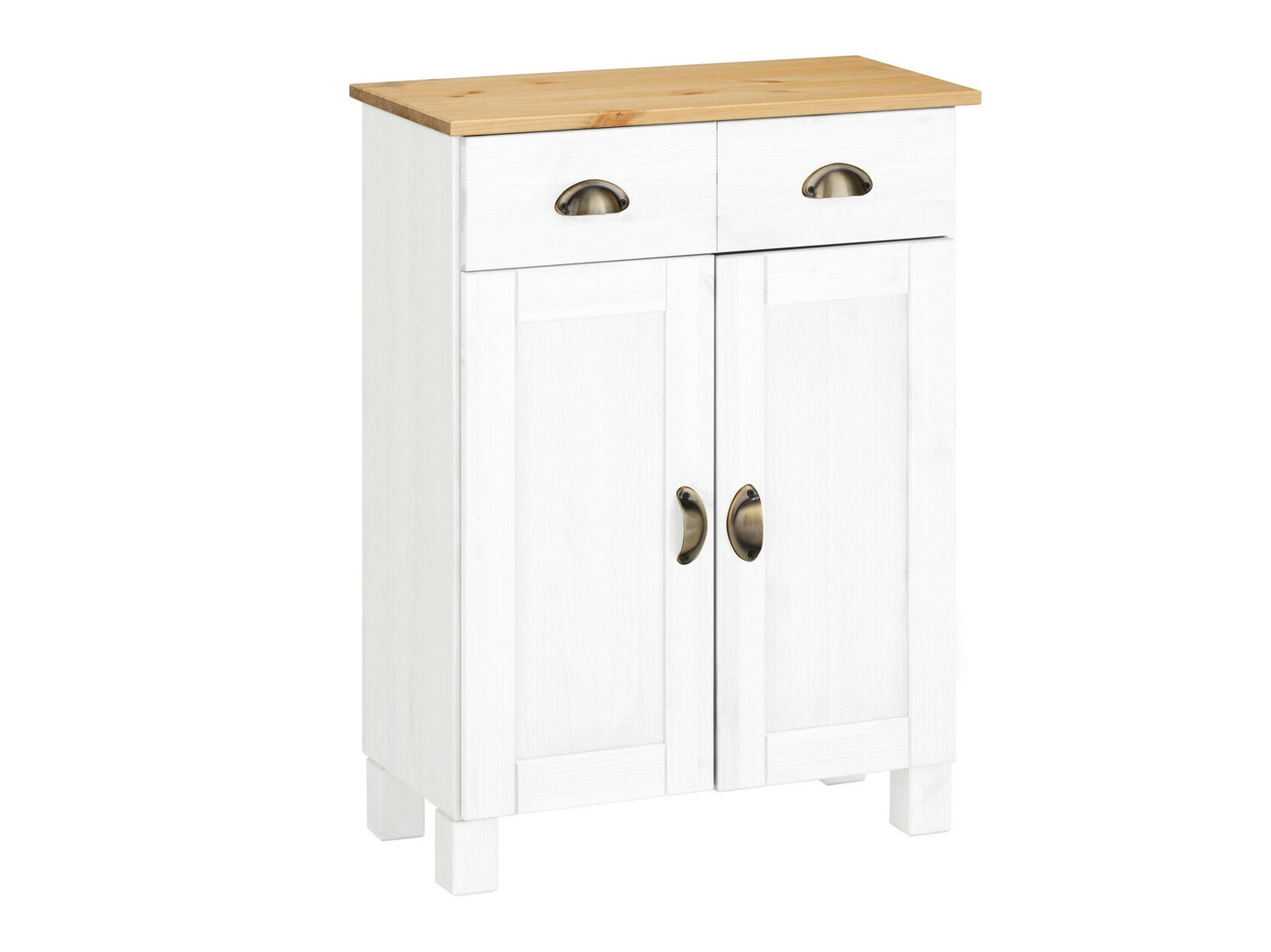 Álló fürdőszoba szekrény Serelbu 104 (Fehér + Világosbarna)