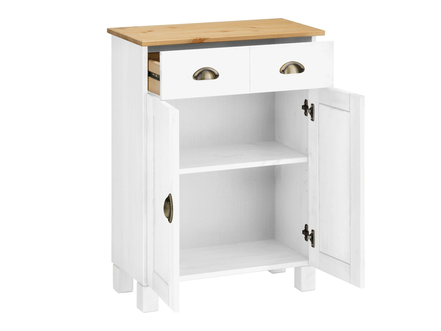 Álló fürdőszoba szekrény Serelbu 104 (Fehér + Világosbarna)