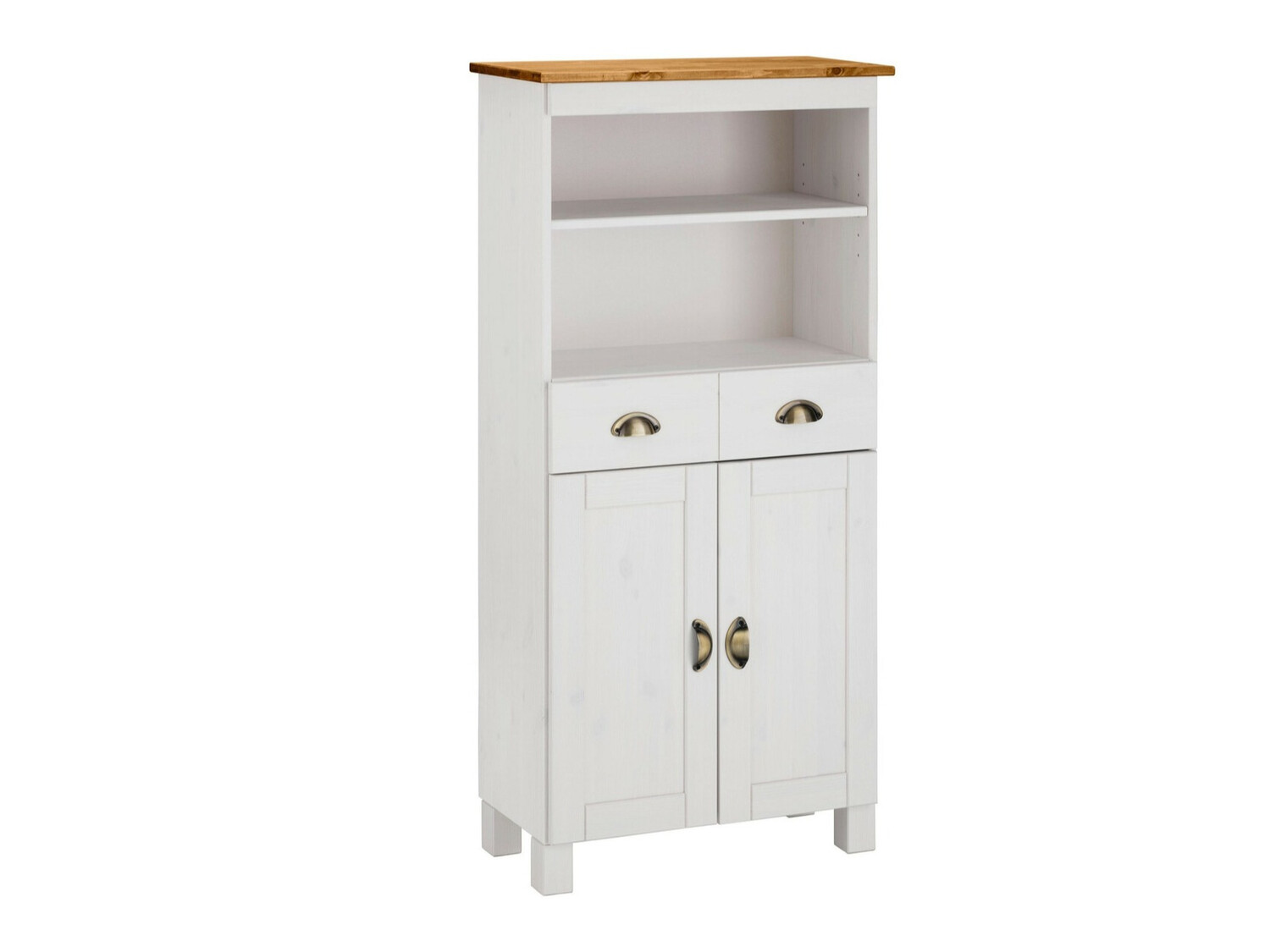 Álló fürdőszoba szekrény Serelbu 105 (Fehér + Világosbarna)