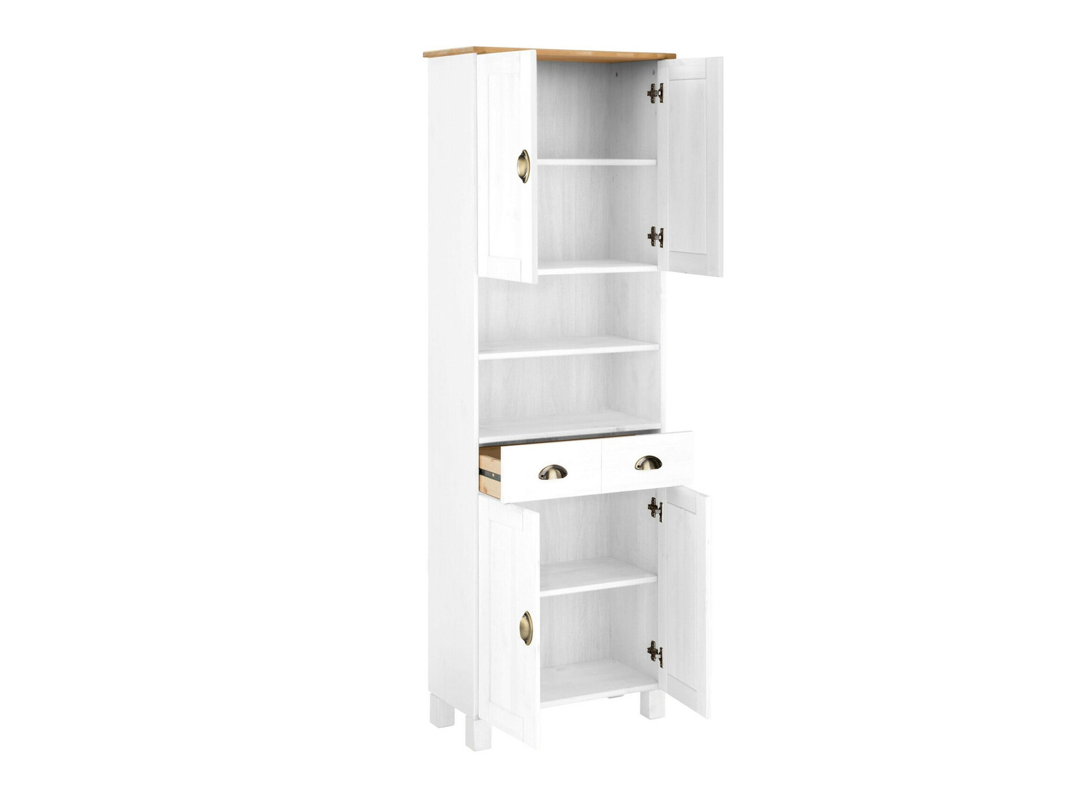 Beépített fürdőszoba szekrény Serelbu 106 (Fehér + Világosbarna)