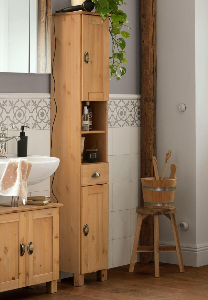 Beépített fürdőszoba szekrény Serelbu 107 (Világosbarna)