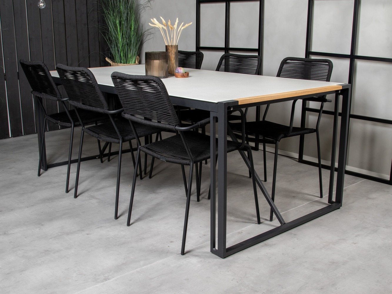 Asztal és szék garnitúra Dallas 3003 (Fekete)