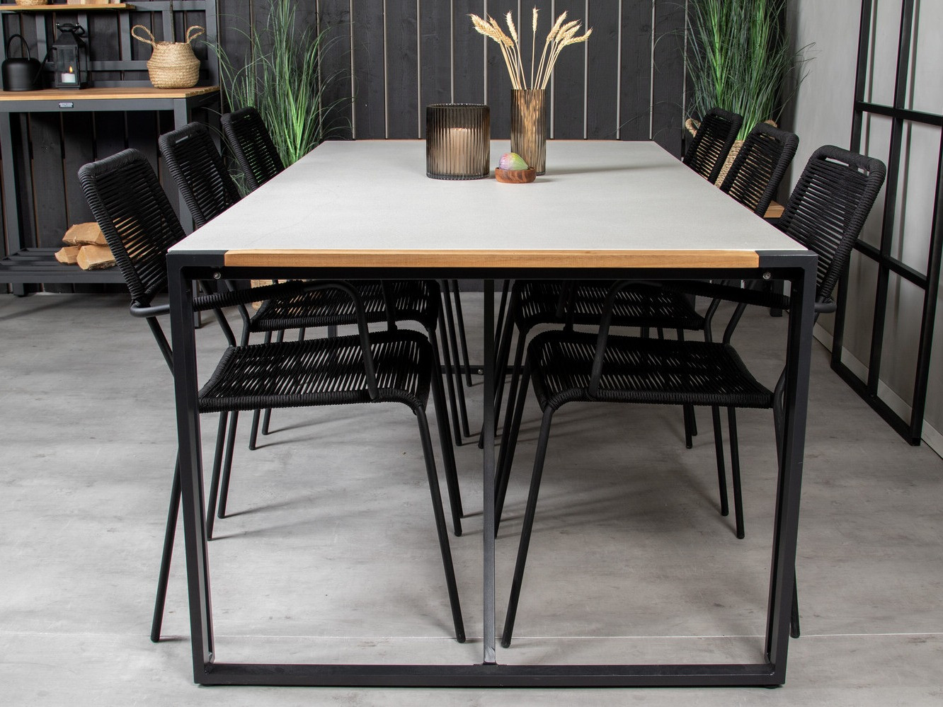 Asztal és szék garnitúra Dallas 3003 (Fekete)