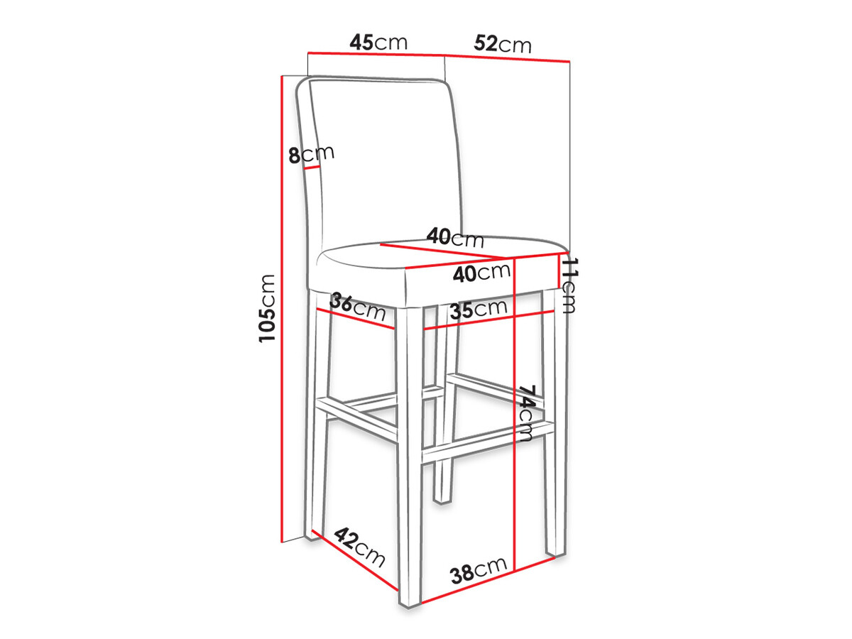 Bárszék Racine 103 (Fekete + Magic Velvet 2219)