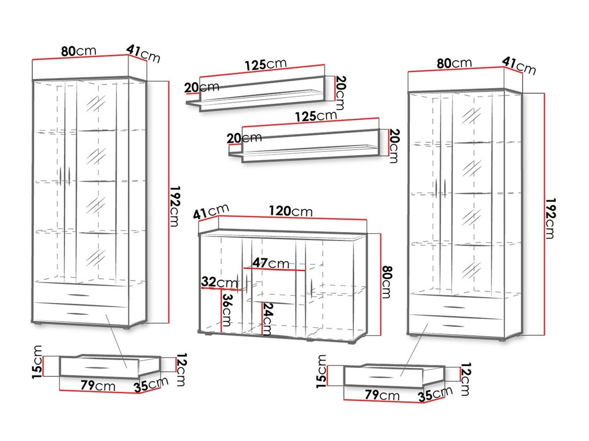 Nappali szett Tornola 111 (Lefkas tölgy + Fekete)