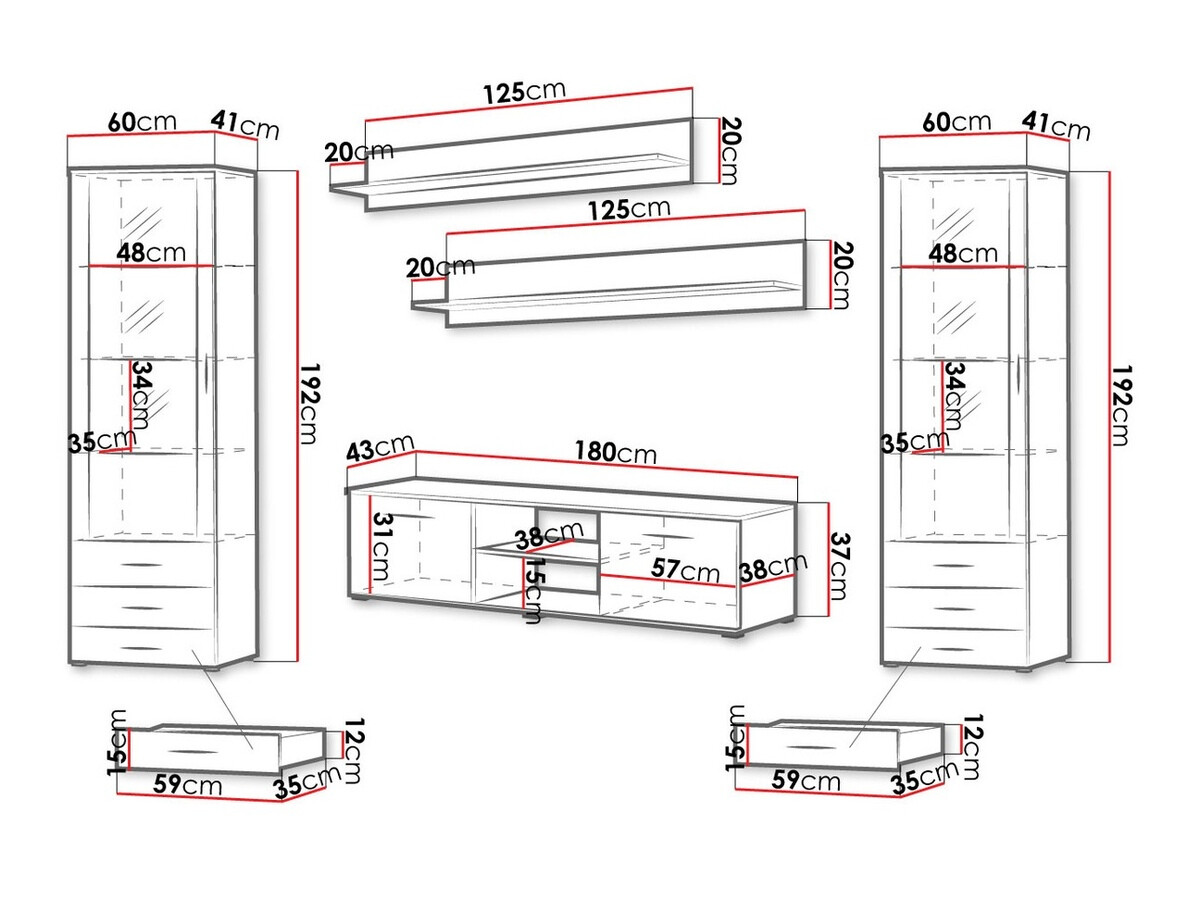 Nappali szett Tornola 109 (Fekete + Fényes fekete)