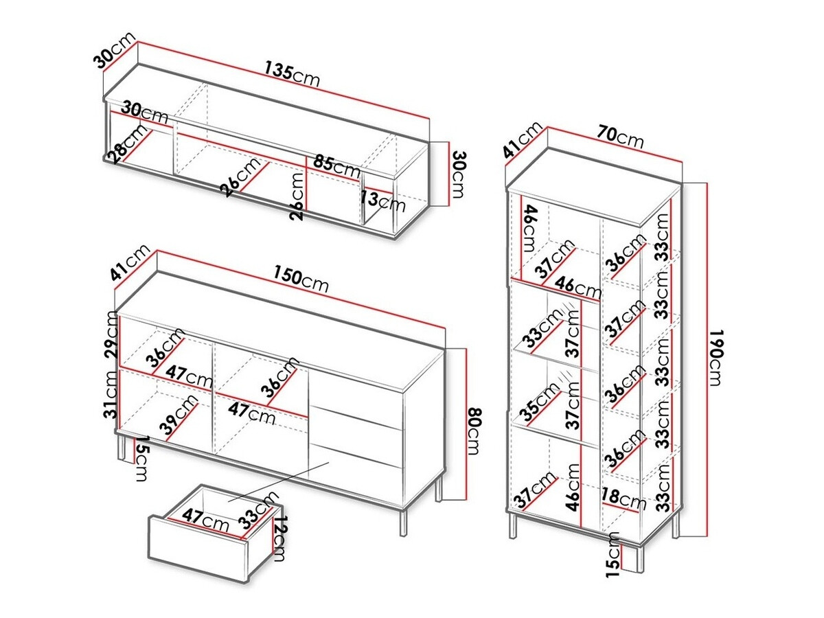 Nappali szett Lomsore 110 (Fekete)