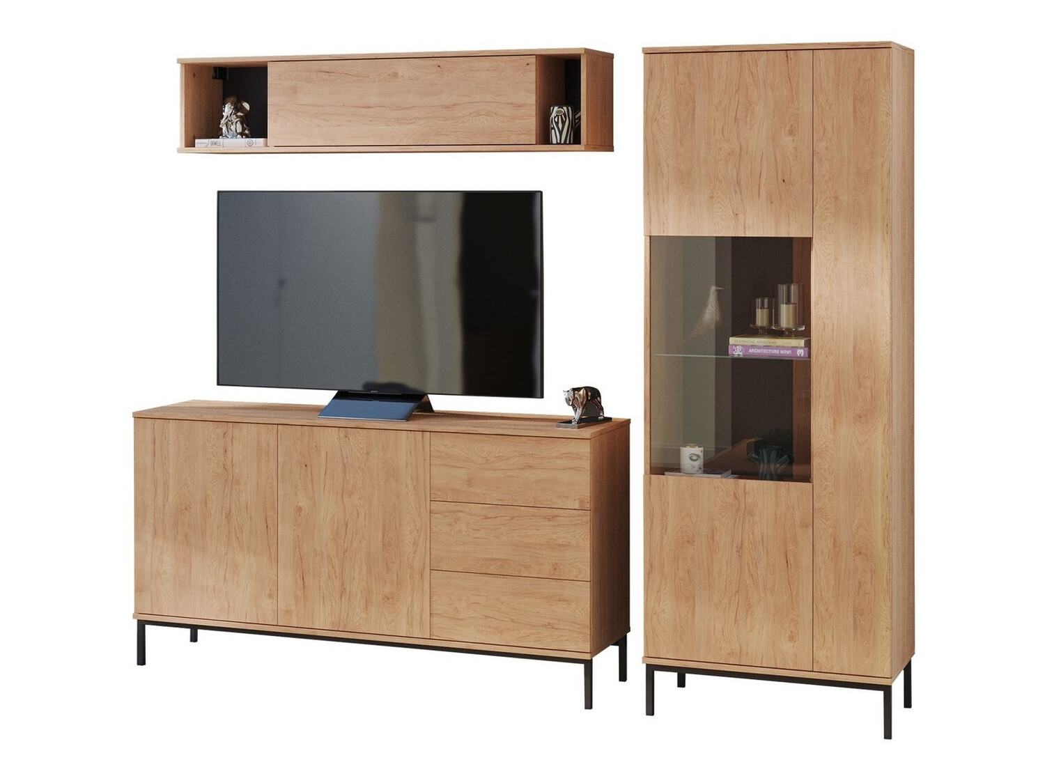 Nappali szett Lomsore 110 (Világos fa)