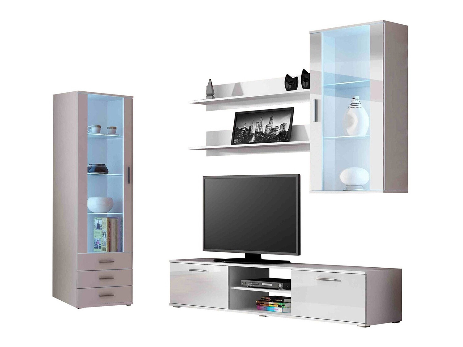 Nappali szett Tornola 114 (Fehér + Fényes fehér)