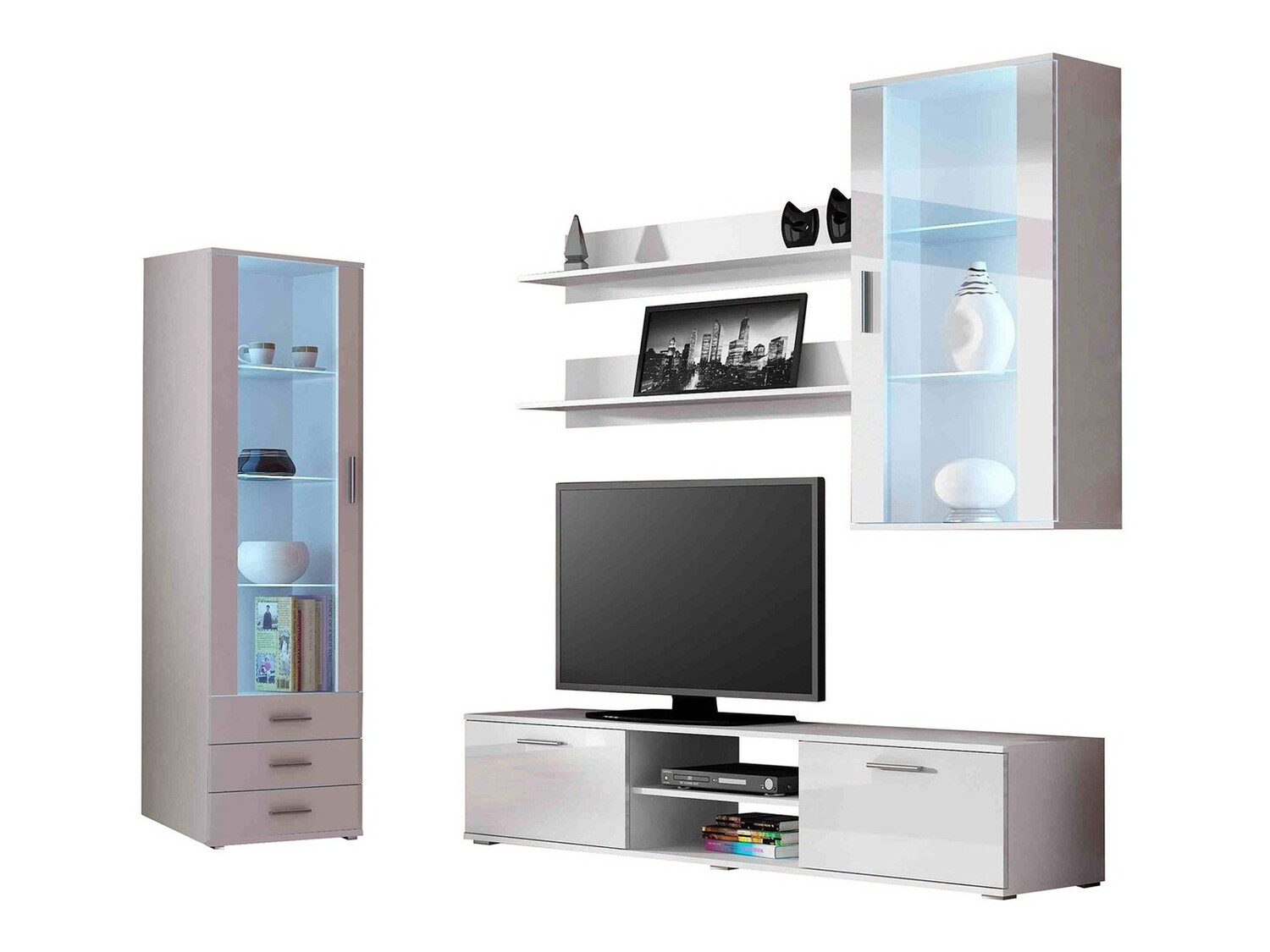 Nappali szett Tornola 114 (Fehér + Fényes fehér)