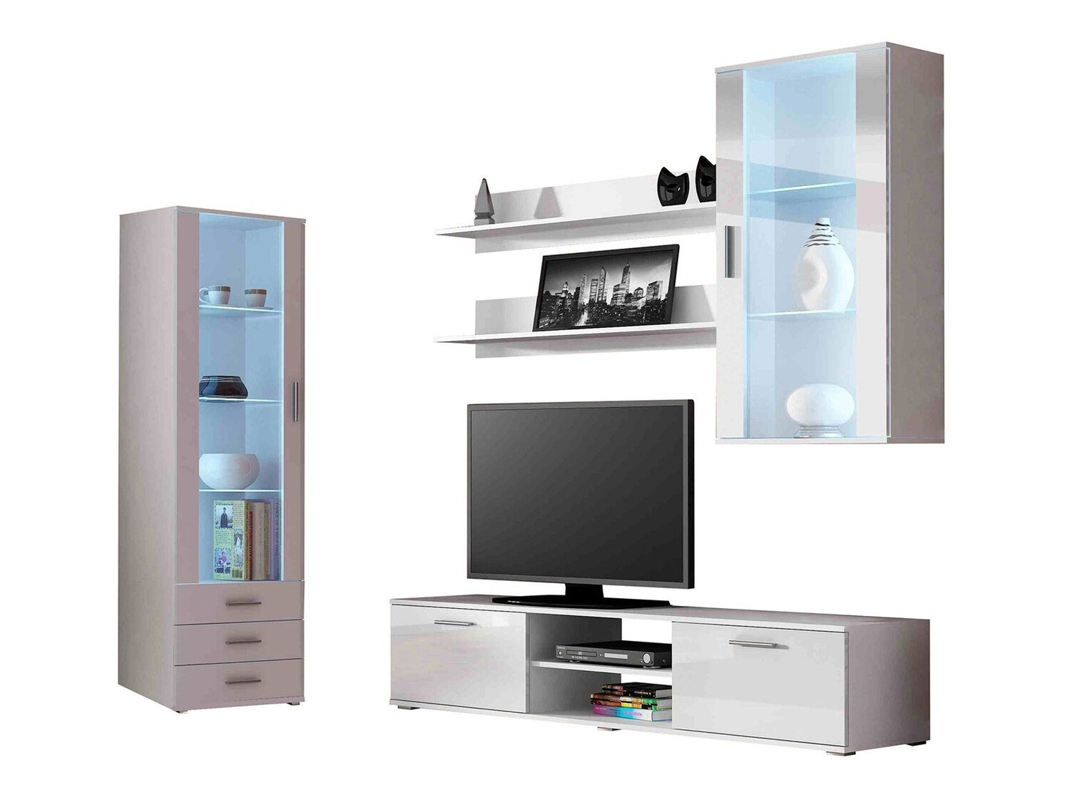 Nappali szett Tornola 114 (Fehér + Fényes fehér)