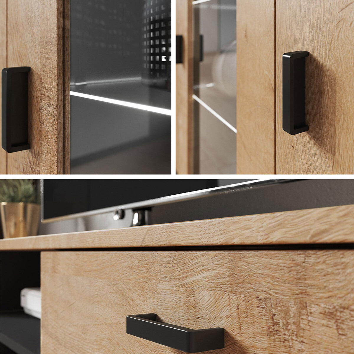 Nappali szett Tornola 114 (Fekete + Fényes fekete)