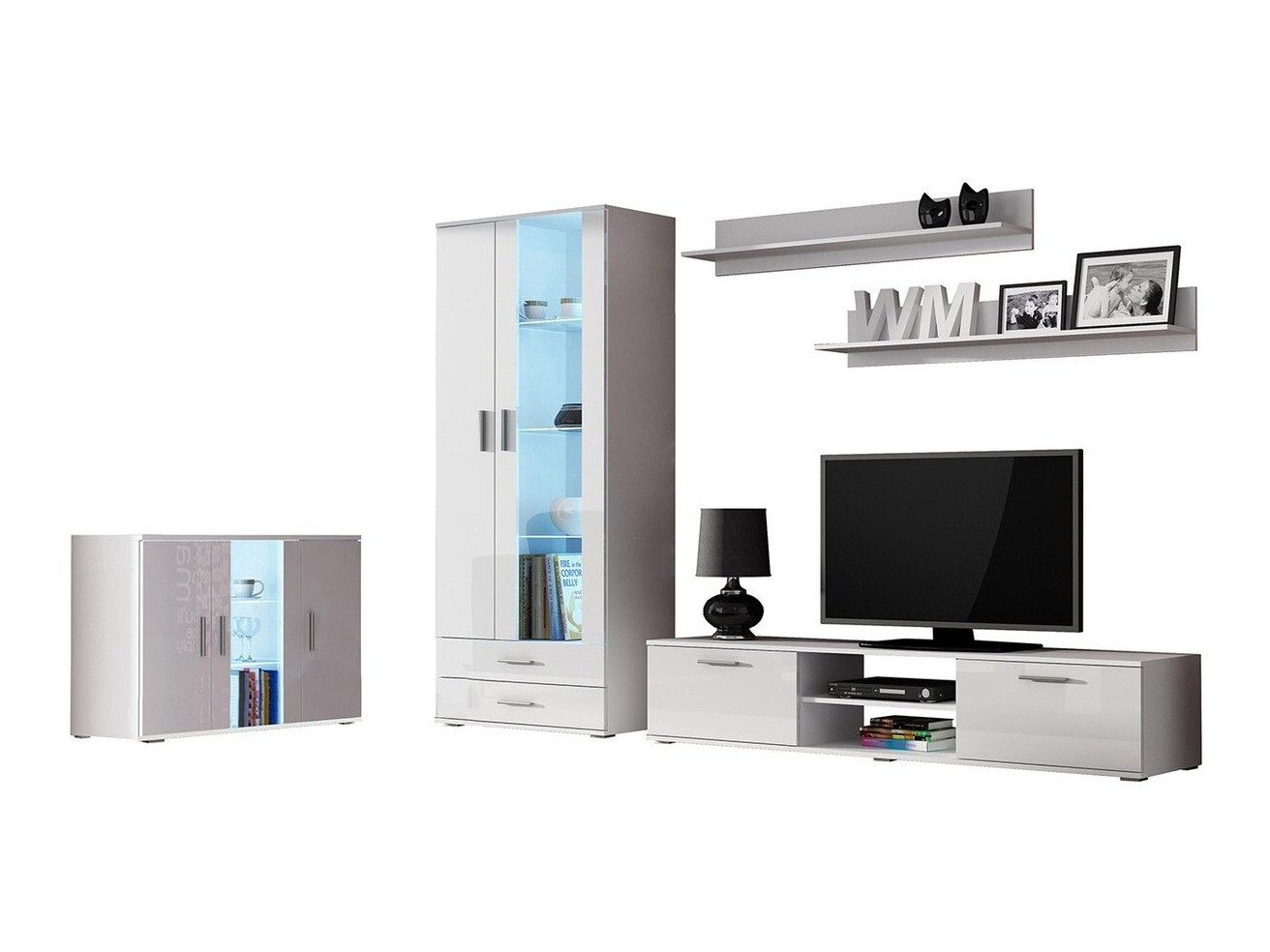 Nappali szett Tornola 116 (Fehér + Fényes fehér)