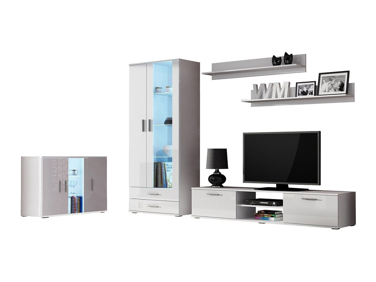 Nappali szett Tornola 116 (Fehér + Fényes fehér)