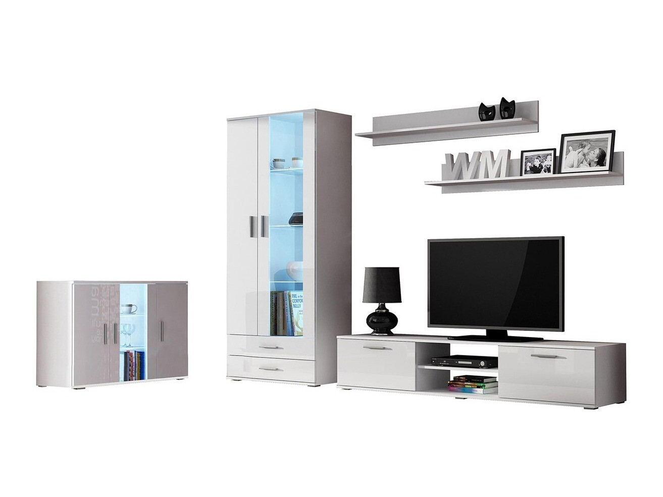 Nappali szett Tornola 116 (Fehér + Fényes fehér)