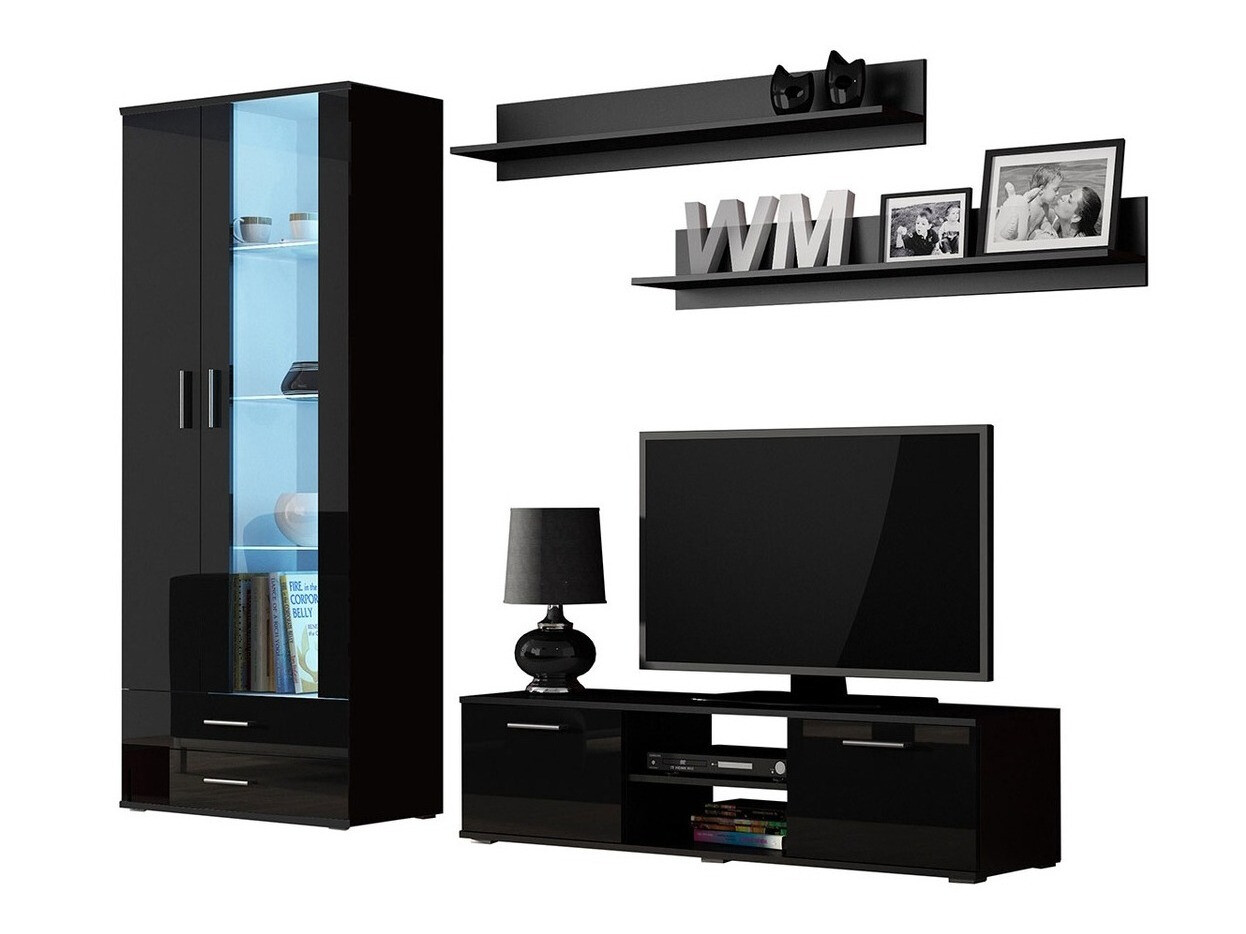 Nappali szett Tornola 117 (Fekete + Fényes fekete)