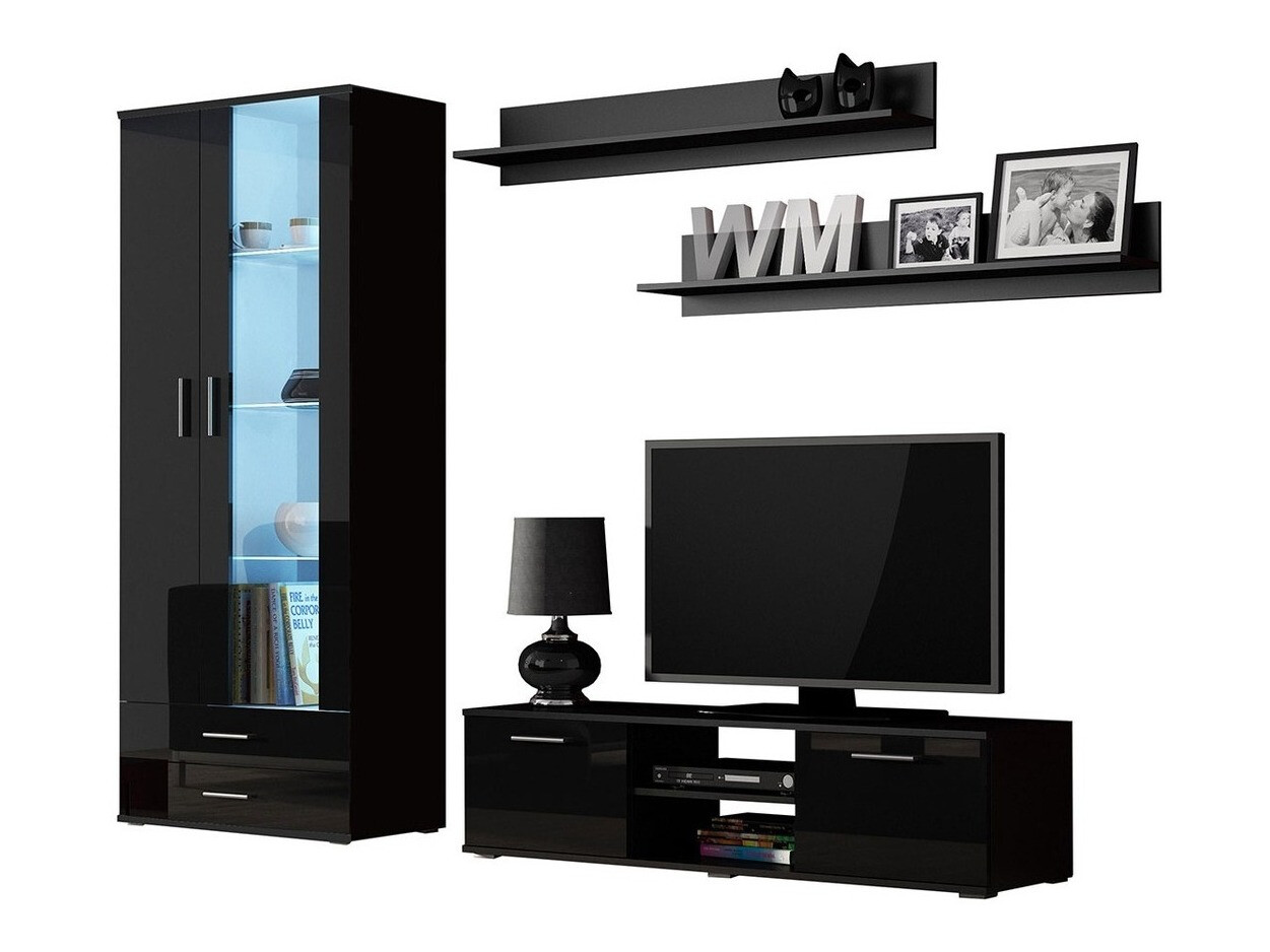 Nappali szett Tornola 117 (Fekete + Fényes fekete)