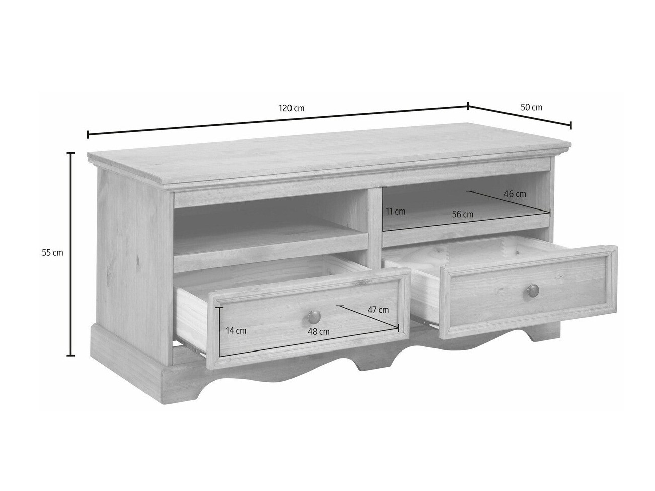 TV-állvány Fentivo 102 (Fehér)