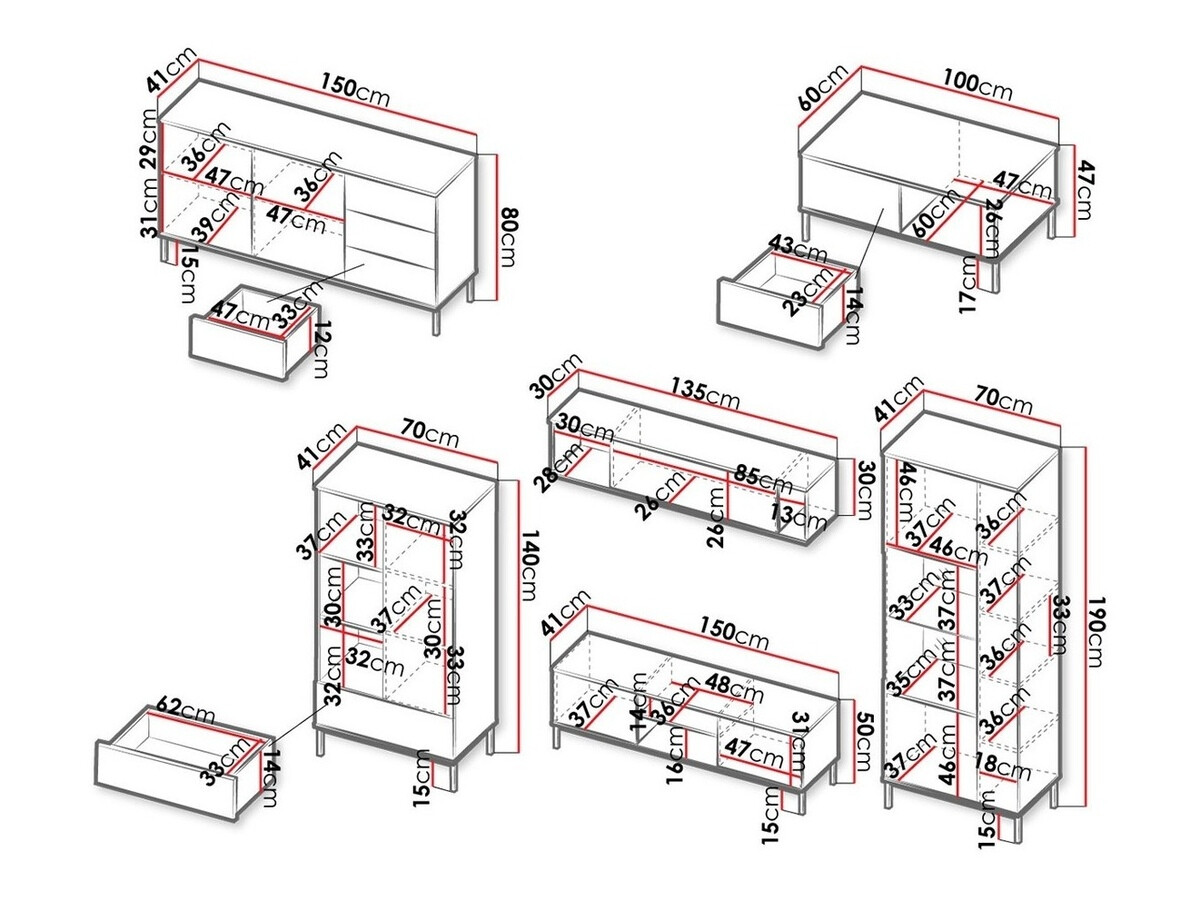Nappali szett Lomsore 107 (Világos fa)