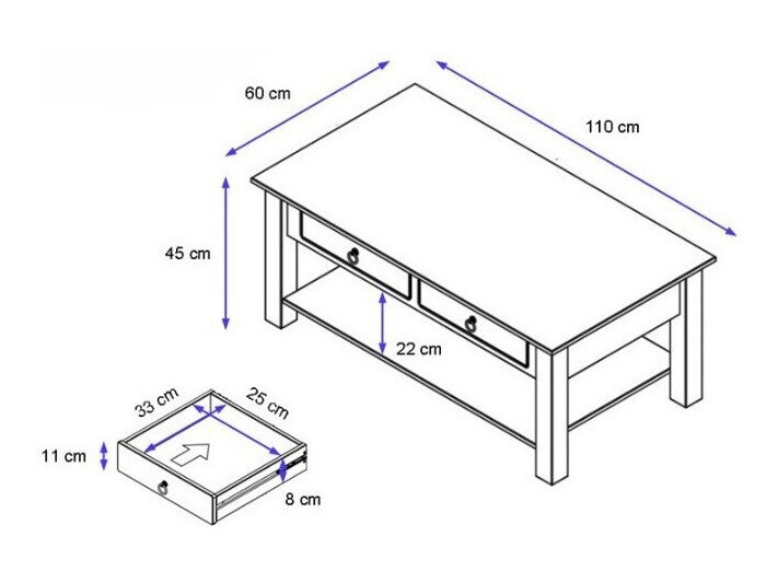 Dohányzóasztal Denton 120 (Fehér + Szürke tölgy)