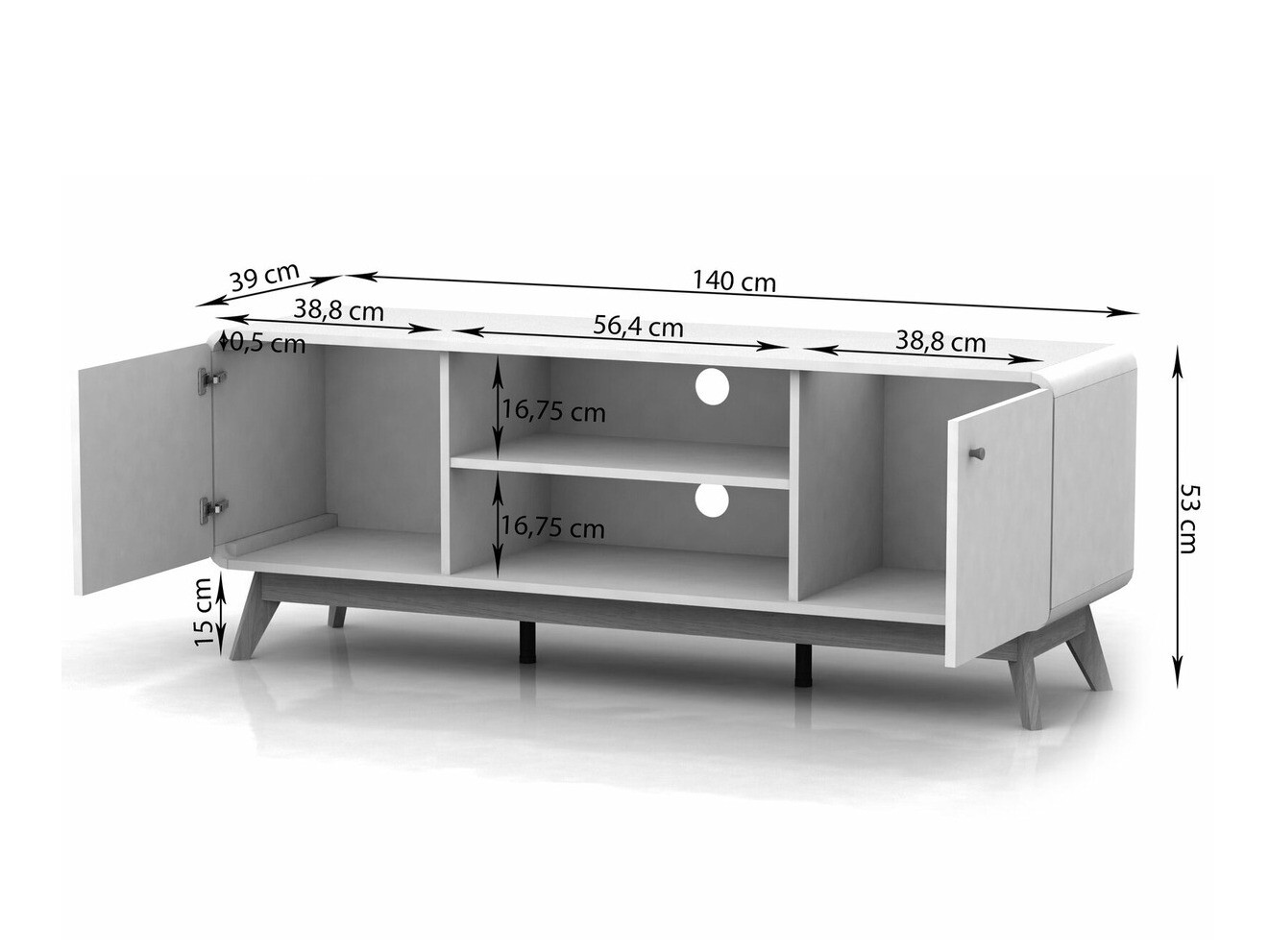 Nappali szett Elbtena 113 (Tölgy + Fehér)