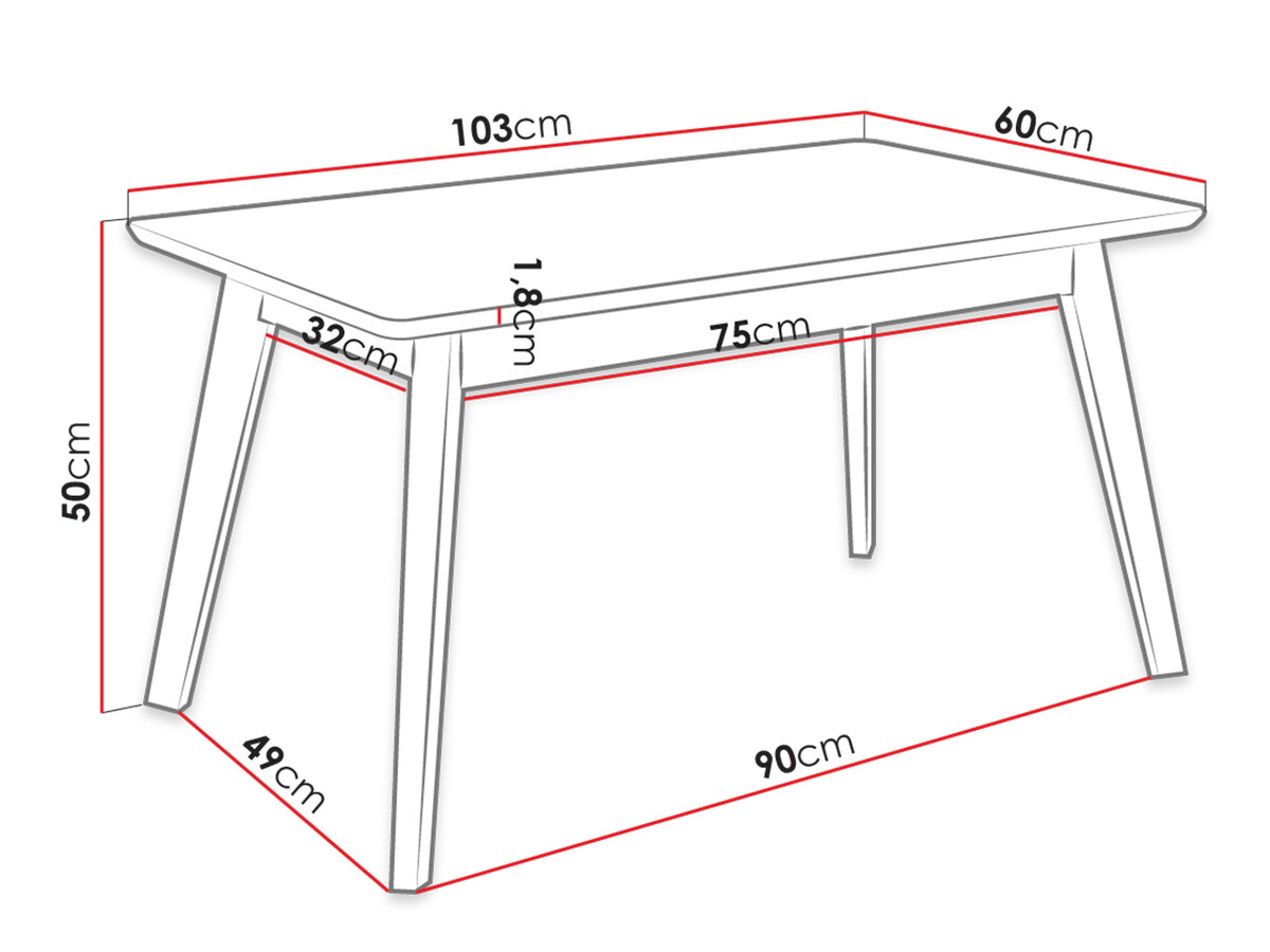 Dohányzóasztal Racine 116 (Fekete)