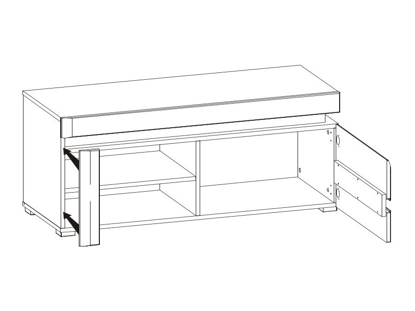 TV-állvány Revelmi 100 (Tölgy + Fényes fehér)