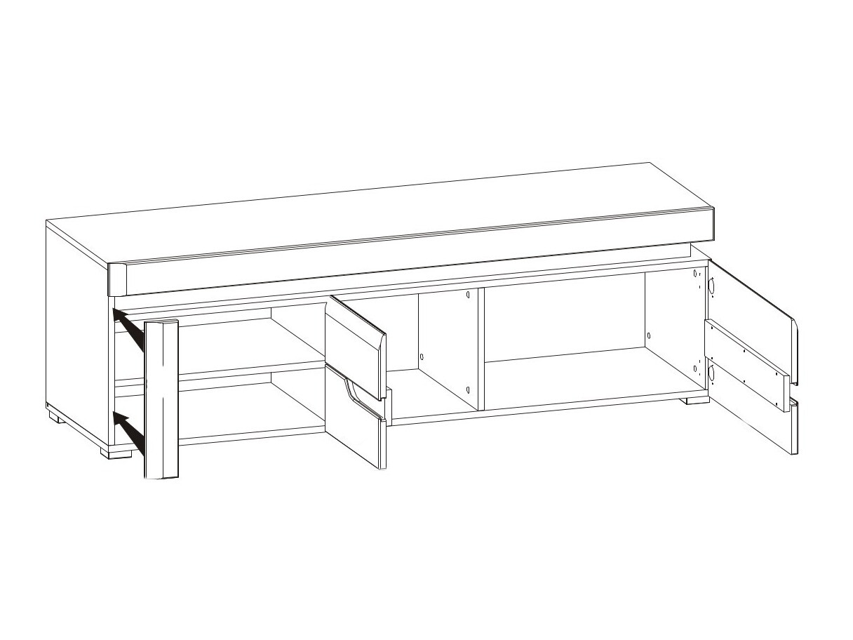 TV-állvány Revelmi 101 (Fényes fehér + Fehér)