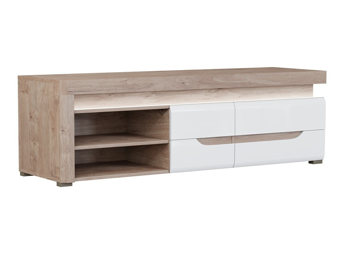 TV-állvány Revelmi 101 (Tölgy + Fényes fehér)