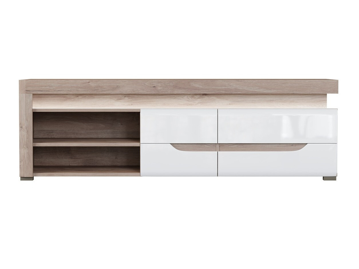 TV-állvány Revelmi 101 (Tölgy + Fényes fehér)