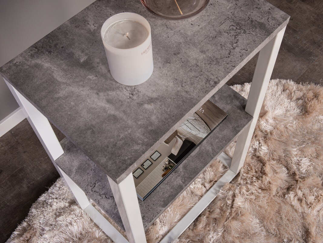 Kisasztal Dallas 260 (Beton + Fehér)