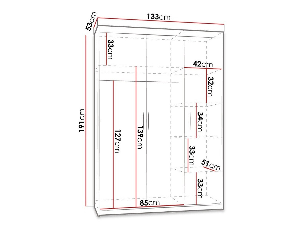 Gardróbszekrény Novduni 102 (Sonoma tölgy)