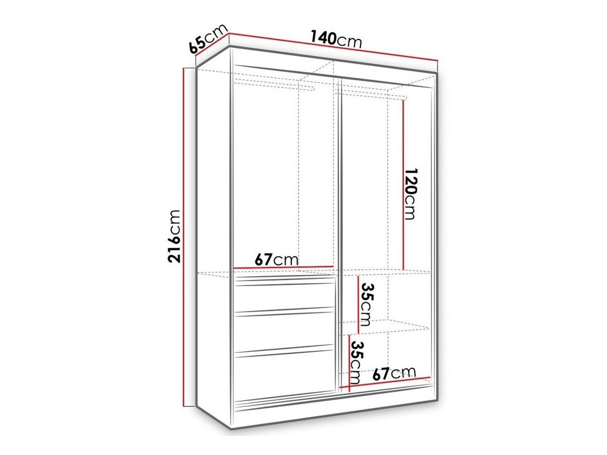Gardróbszekrény Toledo 115 (Lefkas tölgy + Matt fekete)