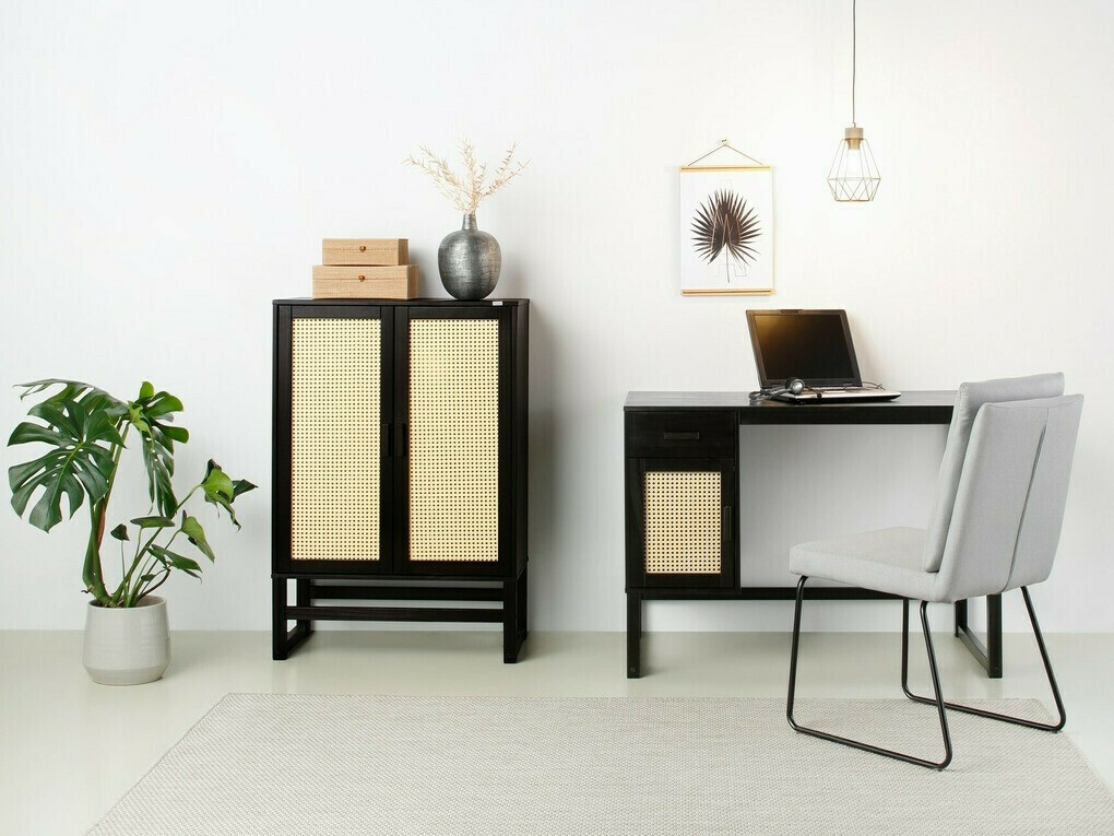 Szekrény Nucalu 103 (Fekete + Világosbarna)