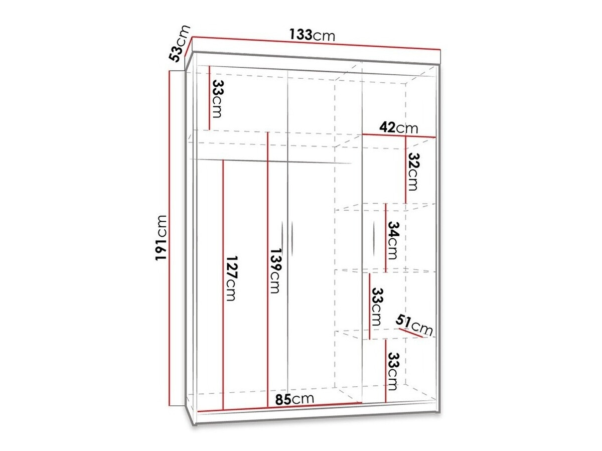 Gardróbszekrény Novduni 101 (Fehér)