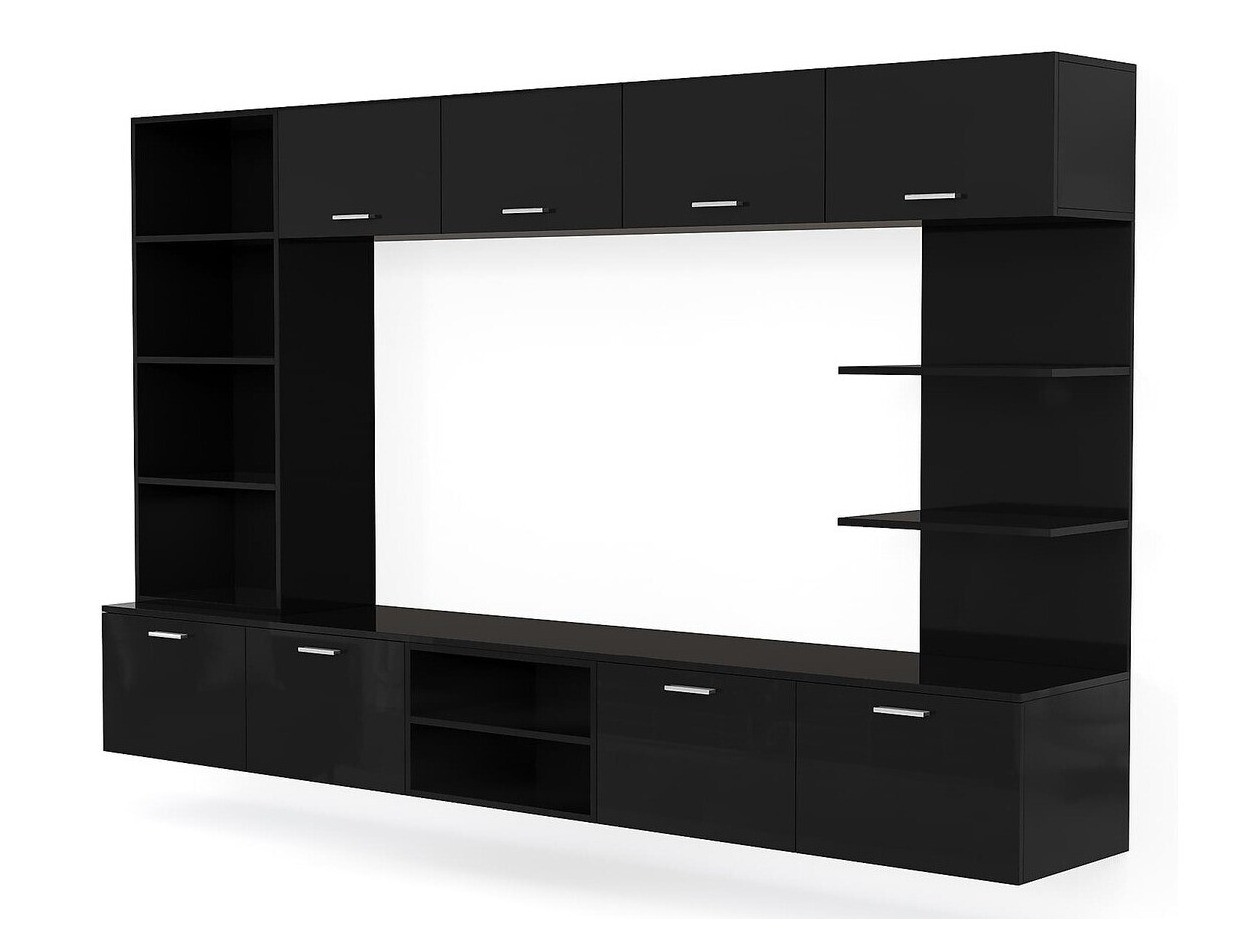 Nappali szett Springfield 172 (Fekete + Fényes fekete)