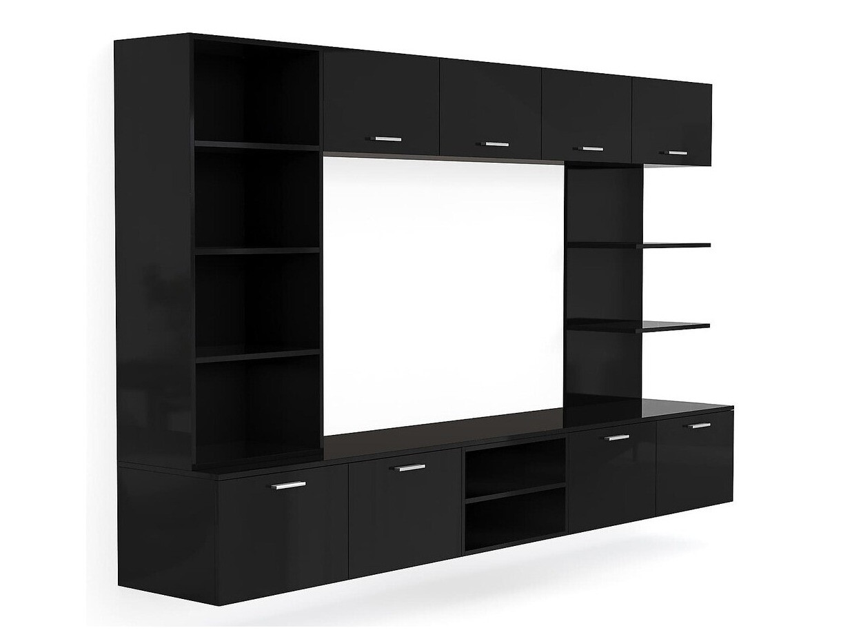 Nappali szett Springfield 172 (Fekete + Fényes fekete)